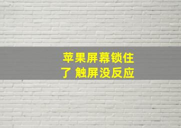 苹果屏幕锁住了 触屏没反应